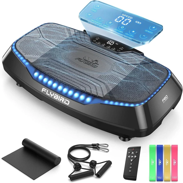 Main image of FLYBIRD Vibration Plate Exercise Machine for Lymphatic Drainage, 120 Levels Full Body Workout, Curved Vibration Plate with Powerful Motor for Weight Loss Fat Burner, Board Sport for Home Exercise Gym
