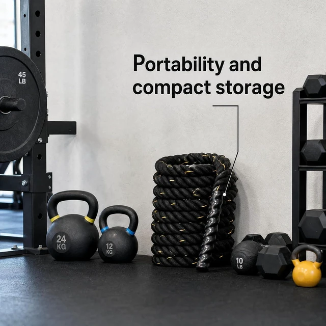 Alt view image 6 of 7 - Fitvids Battle Rope 1.5Inch Diameter Poly Dacron 30 FT Length, Heavy Ropes for Home Gym and Workout