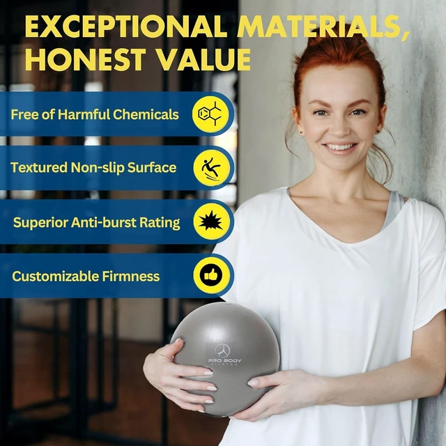 Alt view image 5 of 7 - ProBody Pilates Ball Small with Pump - 9 Inch Small Exercise Ball