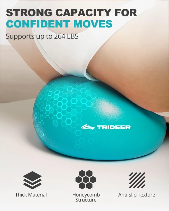 Alt view image 3 of 7 - Trideer Exercise Ball for Physical Therapy, 9 Inch Pilates Ball
