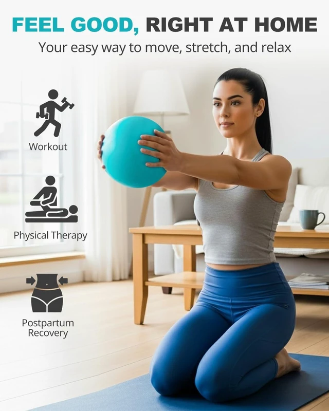 Alt view image 2 of 7 - Trideer Exercise Ball for Physical Therapy, 9 Inch Pilates Ball