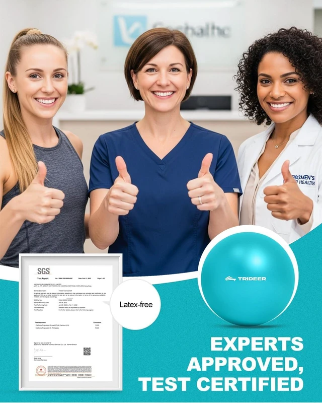 Alt view image 5 of 7 - Trideer Exercise Ball for Physical Therapy, 9 Inch Pilates Ball