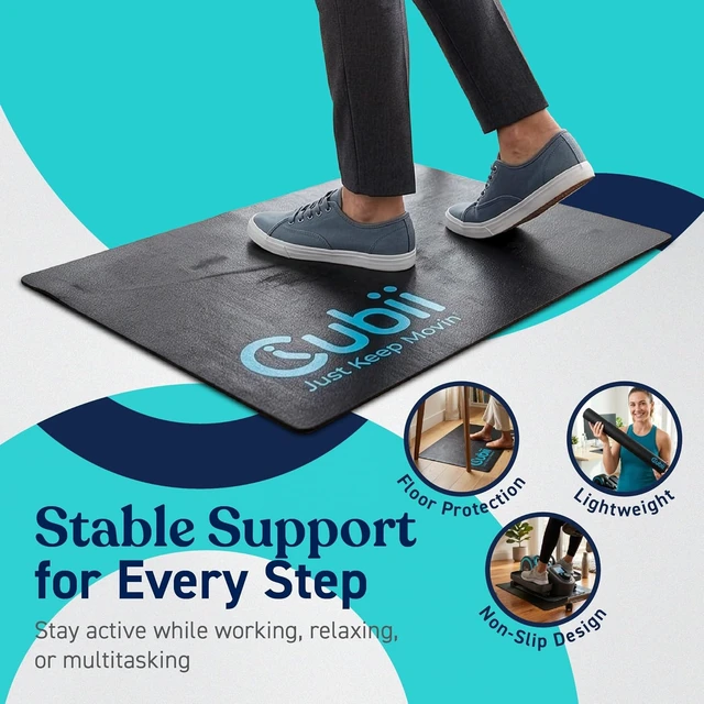 Alt view image 2 of 7 - Cubii Non-Slip Mat for Under Desk Ellipticals, Floor Protection, 24" x 18"