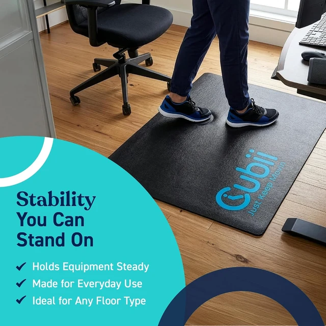 Alt view image 4 of 7 - Cubii Non-Slip Mat for Under Desk Ellipticals, Floor Protection, 24" x 18"