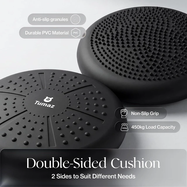 Alt view image 2 of 7 - Tumaz Wobble Cushion Wiggle Seat Core Balance Disc with Pump