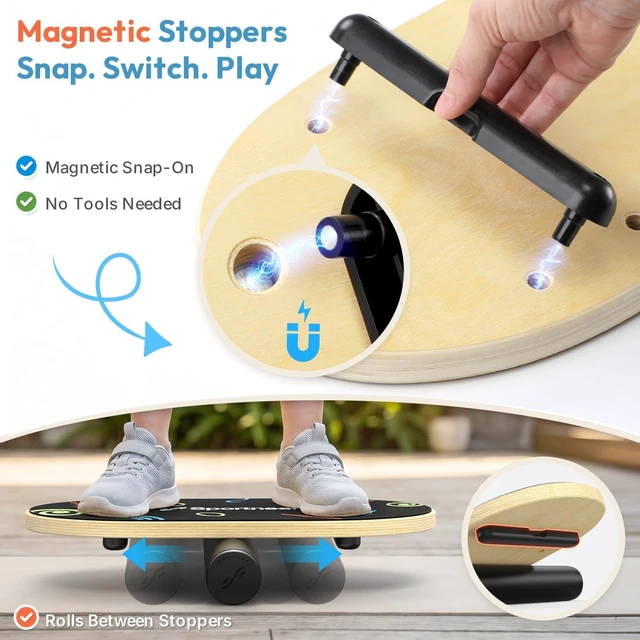 Alt view image 4 of 7 - Sportneer Kids Balance Board, 4-Mode Adjustable Balance Trainer