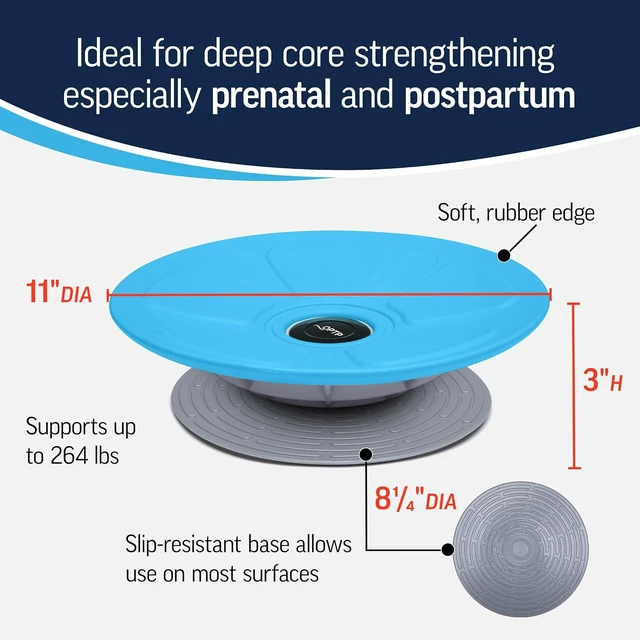 Alt view image 2 of 7 - OPTP Pelvic Rocker Core Trainer, Pelvic Floor Training Disc, Blue, 3" x 11"