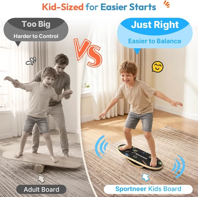 Alt view image 2 of 7 - Sportneer Kids Balance Board, 4-Mode Adjustable Balance Trainer