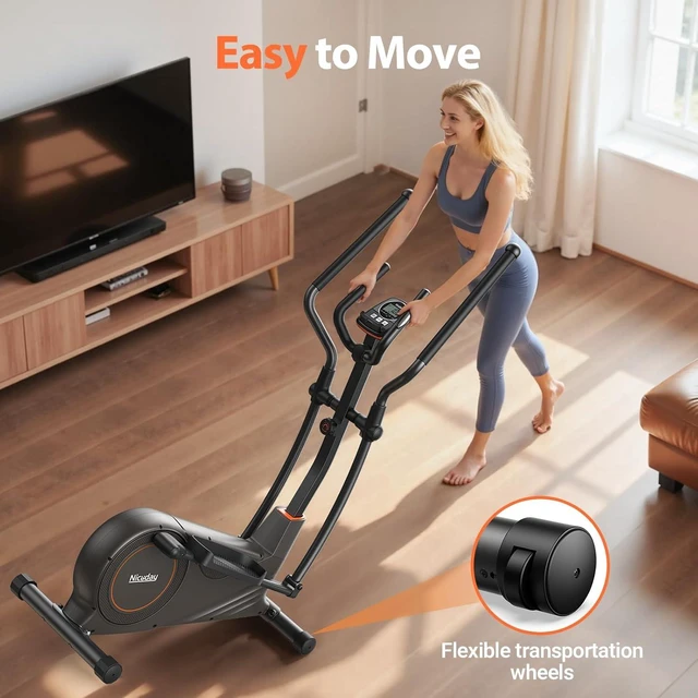 Alt view image 7 of 7 - Niceday Elliptical Exercise Machine with 15.5IN/16IN/20IN Stride