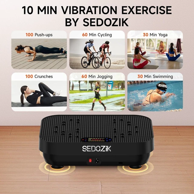 Alt view image 5 of 7 - SEDOZIK Vibration Plate for Lymphatic Drainage with Bands Bluetooth, Black