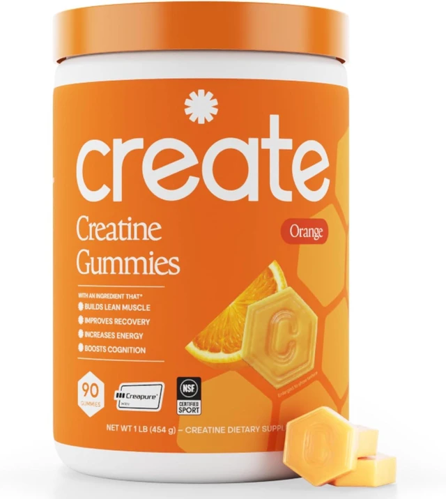 Main image of Create Creatine Monohydrate Gummies for Women and Men, Orange, 90ct