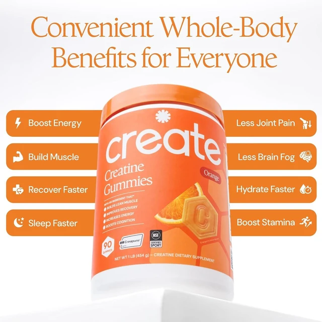 Alt view image 4 of 7 - Create Creatine Monohydrate Gummies for Women and Men, Orange, 90ct