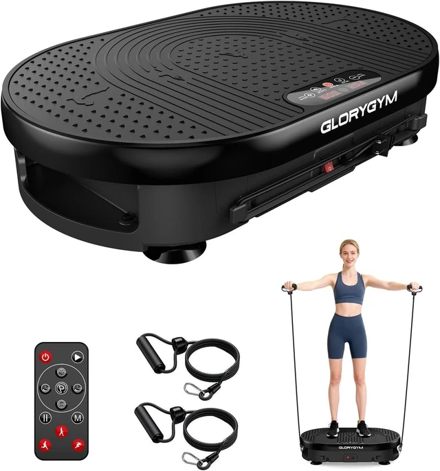 Main image of Vibration Plate Exercise Machine for Body Shaker Machine & Weight Loss, Shake Plate with Resistance Bands, 120 Speed Levels, Remote Control, Full Body Workout, Compact Home Gym Equipment