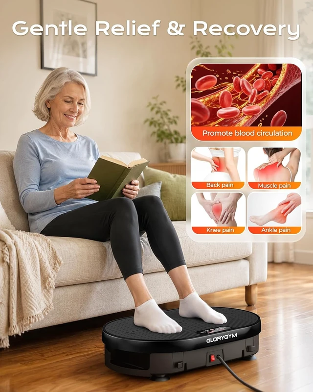 Alt view image 3 of 7 - Vibration Plate Exercise Machine for Body Shaker Machine & Weight Loss, Shake Plate with Resistance Bands, 120 Speed Levels, Remote Control, Full Body Workout, Compact Home Gym Equipment