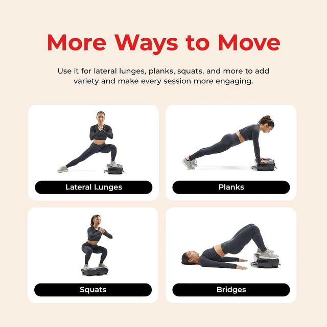 Alt view image 4 of 7 - Sunny Health & Fitness 2D/3D/4D Vibration Platform Exercise Machine