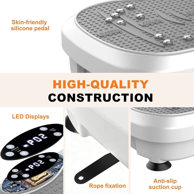 Alt view image 5 of 7 - Vibration Plate Exercise Machine for Lymphatic Drainage, Whole Body Fitness Workout Equipment Stand Shake Board Sport Gym for Weight Loss Fat Burner for Women Men