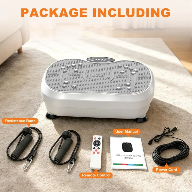 Alt view image 6 of 7 - Vibration Plate Exercise Machine for Lymphatic Drainage, Whole Body Fitness Workout Equipment Stand Shake Board Sport Gym for Weight Loss Fat Burner for Women Men