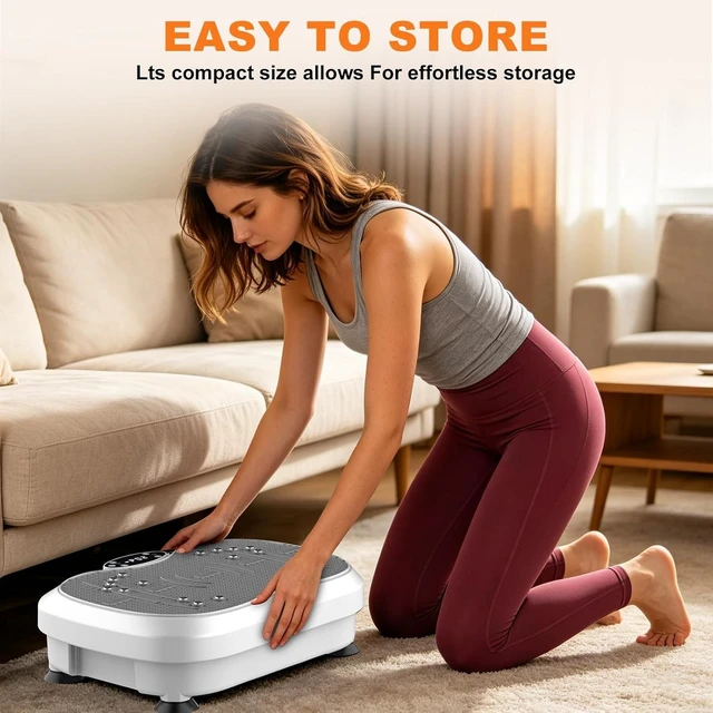Alt view image 7 of 7 - Vibration Plate Exercise Machine for Lymphatic Drainage, Whole Body Fitness Workout Equipment Stand Shake Board Sport Gym for Weight Loss Fat Burner for Women Men