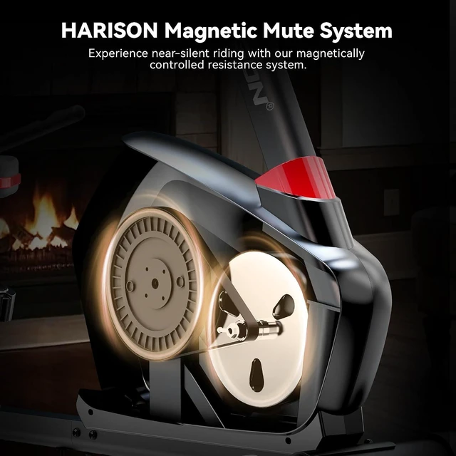 Alt view image 5 of 7 - HARISON Recumbent Exercise Bike for Seniors, 16 Levels, Quiet, 400 lb Capacity