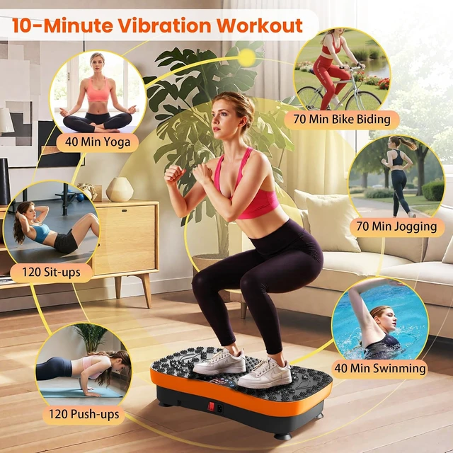 Alt view image 2 of 7 - AXV Vibration Plate Fitness Platform Exercise Machine Vibrating Shaking Full Body Shaker Workout Vibrate Stand Shake Board Sport for Weight Loss Fat Burner for Gym Home Office