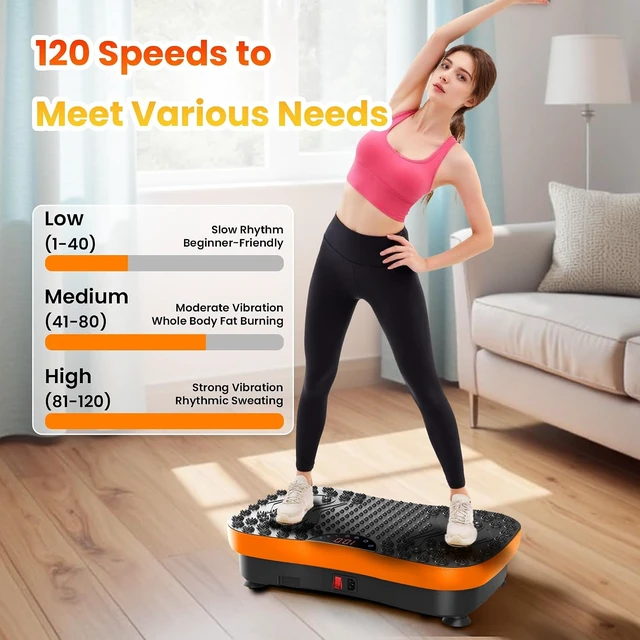 Alt view image 4 of 7 - AXV Vibration Plate Fitness Platform Exercise Machine Vibrating Shaking Full Body Shaker Workout Vibrate Stand Shake Board Sport for Weight Loss Fat Burner for Gym Home Office