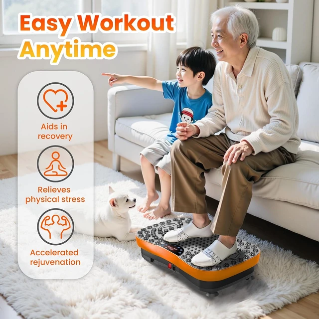 Alt view image 7 of 7 - AXV Vibration Plate Fitness Platform Exercise Machine Vibrating Shaking Full Body Shaker Workout Vibrate Stand Shake Board Sport for Weight Loss Fat Burner for Gym Home Office