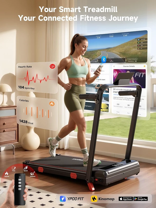Alt view image 6 of 7 - RHYTHM FUN 16% Incline Walking Pad Treadmill with Handles, 6.2MPH, Foldable