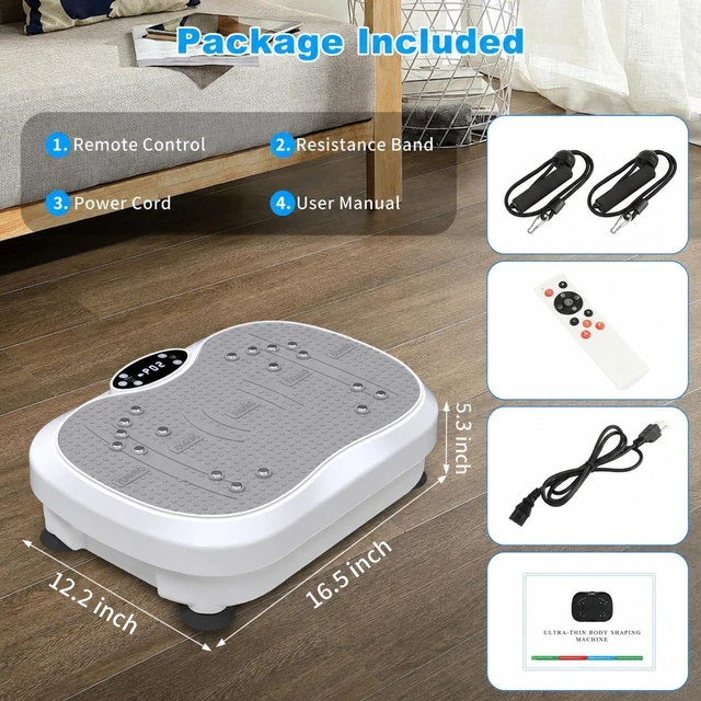 Alt view image 6 of 7 - Vibration Plate Exercise Machine for Lymphatic Drainage with 200 Levels, Whole Body Fitness Workout Equipment Stand Shake Board Sport Gym for Weight Loss Fat Burner for Women Men