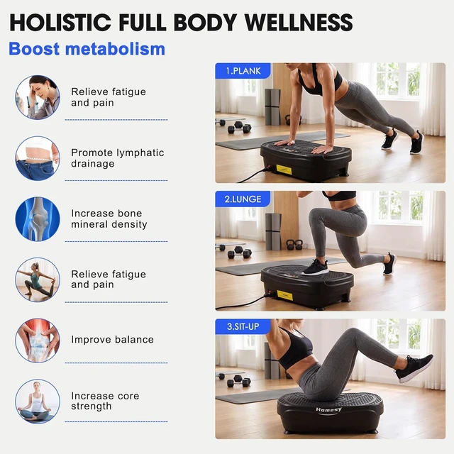 Alt view image 2 of 7 - Homesy Vibration Plate Exercise Machine Shake Plate for Lymphatic Drainage