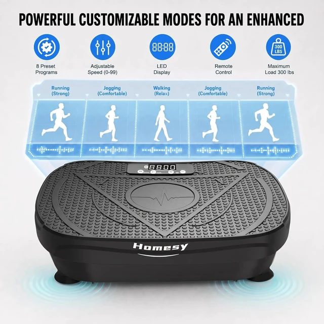 Alt view image 3 of 7 - Homesy Vibration Plate Exercise Machine Shake Plate for Lymphatic Drainage