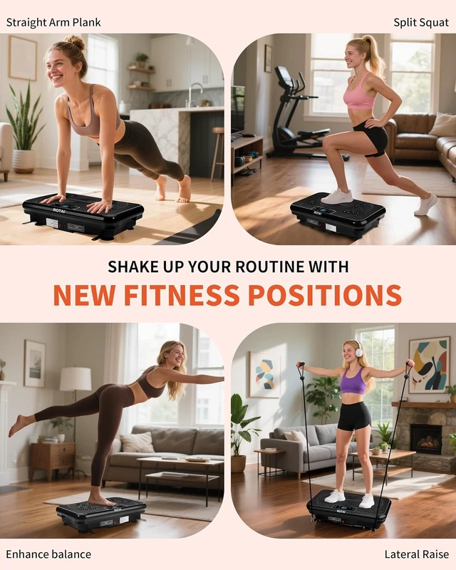 Alt view image 7 of 7 - ROTAI Vibration Plate Exercise Machine for Lymphatic Drainage Massager & Weight Loss, 400 lbs Capacity Whole Body Vibrating Shake Plate Workout for Women and Men