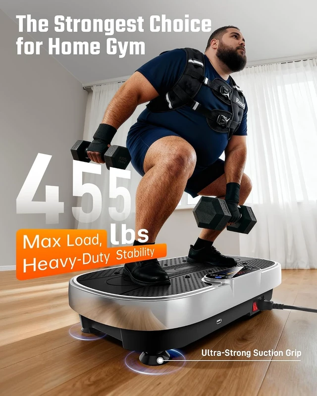 Alt view image 2 of 7 - Renoj 3D Whole Body Vibration Plate Exercise Machine, Home Gym Equipment