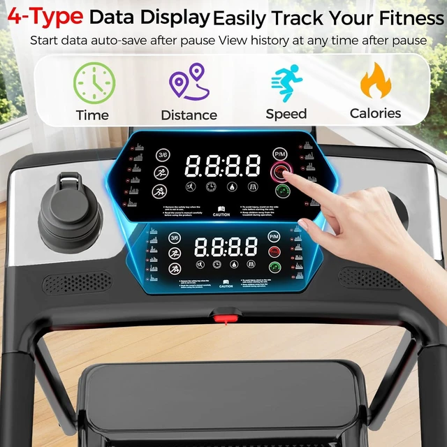 Alt view image 2 of 6 - Foldable Treadmills for Home, 3-in-1 Walking Treadmill with Incline Handle Bar, 300LBS Capacity, 3.0HP Quiet Brushless, Small Treadmills for Small Spaces FutureGlide