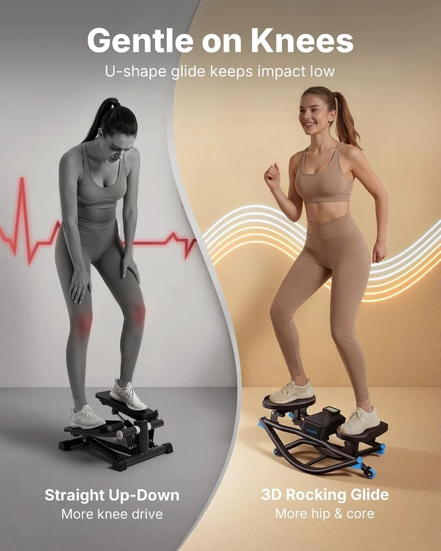 Alt view image 3 of 7 - Merach Rocking Steppers for Exercise at Home, 3D Motion Stair Stepper