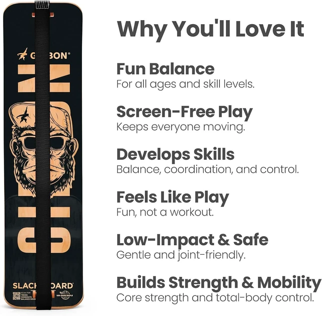 Alt view image 2 of 7 - GIBBON SlackBoard, Balance Board Kids & Adults, Slackline Balance Trainer