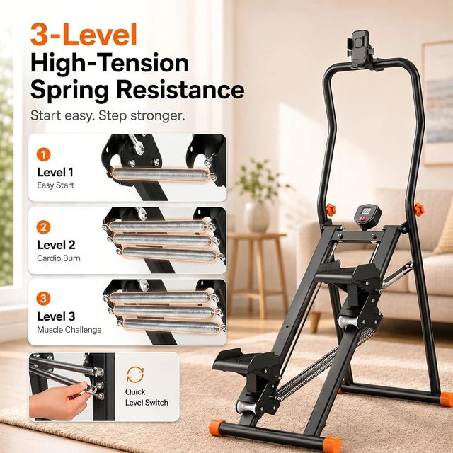 Alt view image 2 of 7 - EPHESPORT Stair Stepper for Home with 3-Level High-Tension Resistance