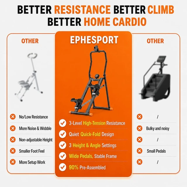Alt view image 3 of 7 - EPHESPORT Stair Stepper for Home with 3-Level High-Tension Resistance