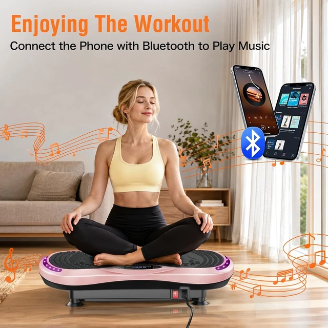 Alt view image 2 of 7 - Vibration Plate Exercise Machine for Lymphatic Drainage, Vibration Machine for Full-Body Weight Loss Shaping, Vibrate Fitness Platform 400 Lbs & 200 Adjustable Speeds for Women Men Home