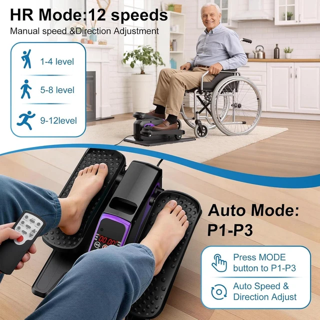 Alt view image 4 of 7 - Under Desk Elliptical Leg Exerciser While Sitting for Seniors