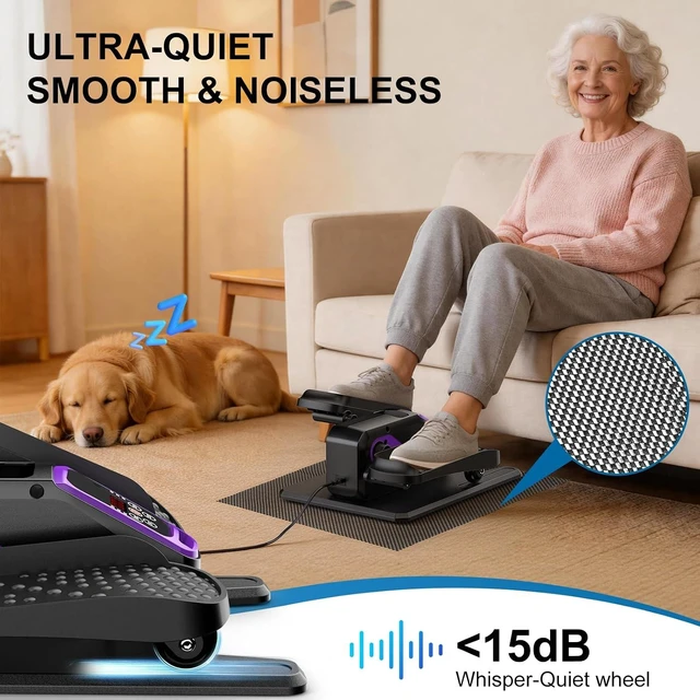 Alt view image 2 of 7 - Under Desk Elliptical Leg Exerciser While Sitting for Seniors