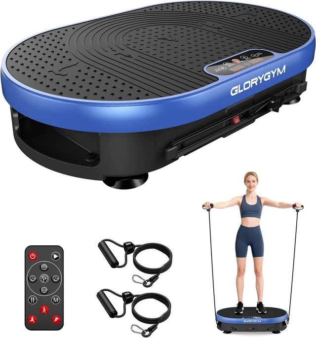 Main image of Vibration Plate Exercise Machine for Body Shaker Machine & Weight Loss, Shake Plate with Resistance Bands, 120 Speed Levels, Remote Control, Full Body Workout, Compact Home Gym Equipment