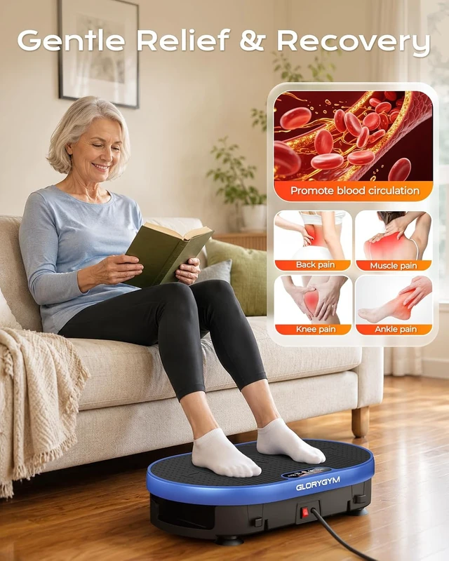 Alt view image 3 of 7 - Vibration Plate Exercise Machine for Body Shaker Machine & Weight Loss, Shake Plate with Resistance Bands, 120 Speed Levels, Remote Control, Full Body Workout, Compact Home Gym Equipment