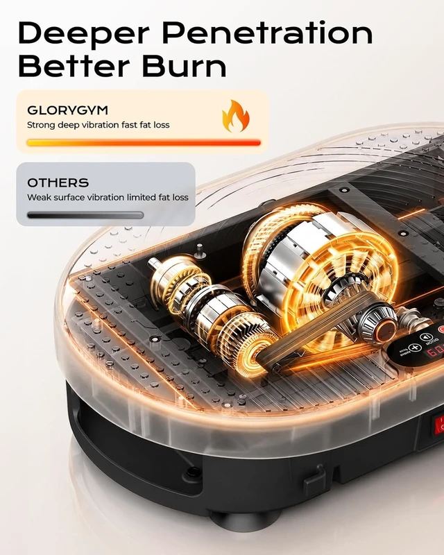 Alt view image 4 of 7 - Vibration Plate Exercise Machine for Body Shaker Machine & Weight Loss, Shake Plate with Resistance Bands, 120 Speed Levels, Remote Control, Full Body Workout, Compact Home Gym Equipment