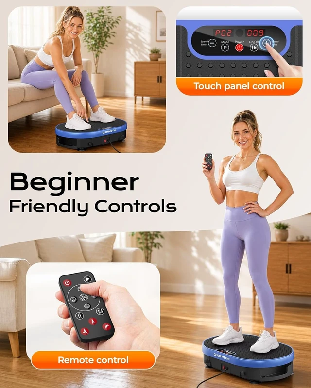 Alt view image 7 of 7 - Vibration Plate Exercise Machine for Body Shaker Machine & Weight Loss, Shake Plate with Resistance Bands, 120 Speed Levels, Remote Control, Full Body Workout, Compact Home Gym Equipment