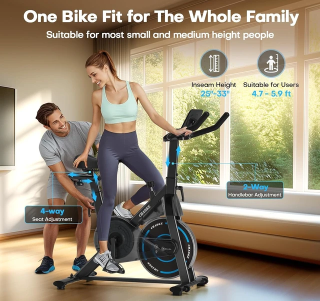 Alt view image 5 of 7 - Exercise Bike, CHAOKE Quiet Adjustable Magnetic Resistance Stationary Bike for Home Cardio with App Compatible, 300LB Weight Capacity Indoor Cycling Bike with Comfortable Seat & Digital Display