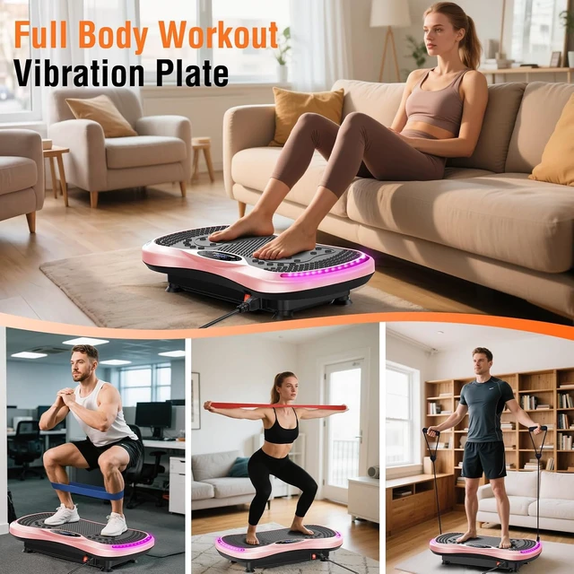 Alt view image 3 of 7 - Vibration Plate Exercise Machine for Lymphatic Drainage, Vibration Machine for Full-Body Weight Loss Shaping, Vibrate Fitness Platform 400 Lbs & 200 Adjustable Speeds for Women Men Home