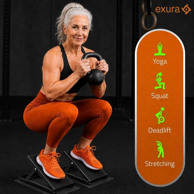 Alt view image 7 of 7 - EXURA Adjustable Wide Slant Board for Squats, Squat Wedge & Calf Stretcher