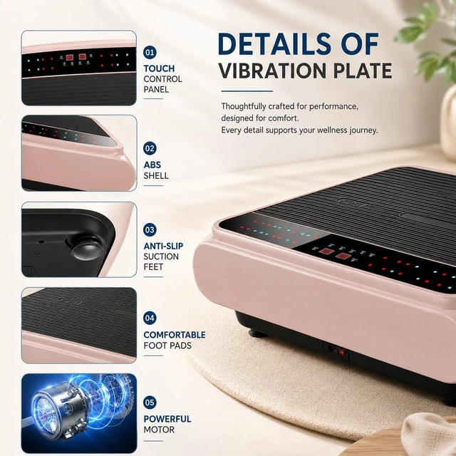 Alt view image 6 of 7 - Whole Body Vibration Plate Exercise Machine, 990 Speed Levels Power Plate