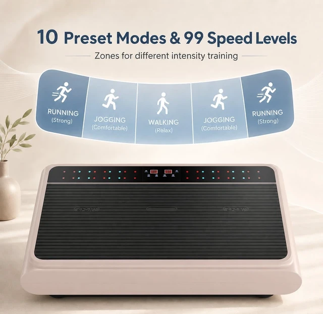 Alt view image 5 of 7 - Whole Body Vibration Plate Exercise Machine, 990 Speed Levels Power Plate