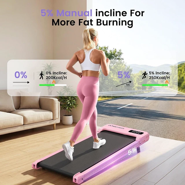 Alt view image 4 of 7 - ANCHEER Walking Pad with Vibration Plate: Under Desk Treadmill with Incline